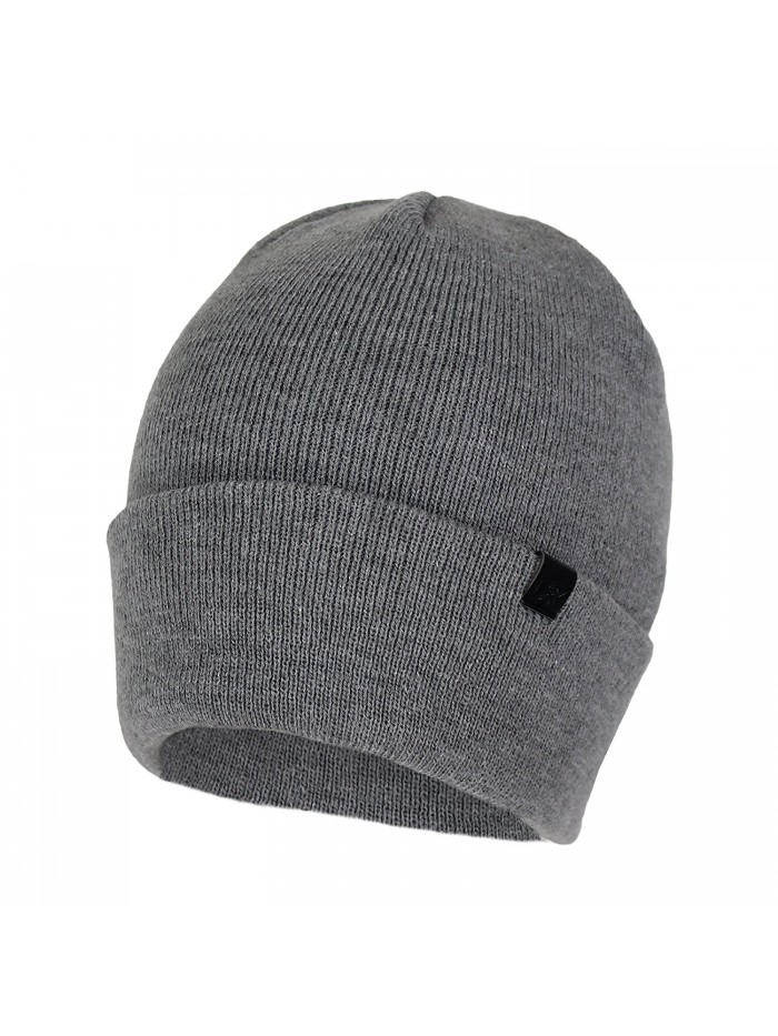 David & Young Classic Ribbed Knit Beanie Hat With Stretch Cuff- Converts To Winter Slouch Skully - Heather Gray - CQ186IOEMRO