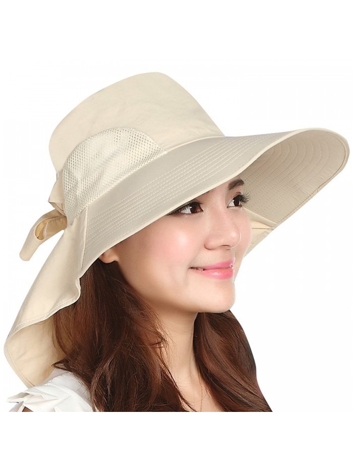 Kaisifei Outdoor sun hat large brimmed sun hat UV beach - Beige - CT12DOYQ56N