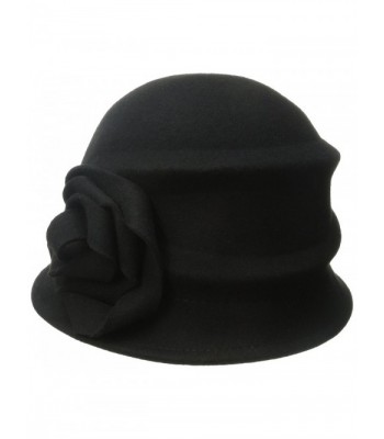 Betmar Women's Alexandrite Wool Trilby Hat With Flower Trim - Black - CP1190984D9