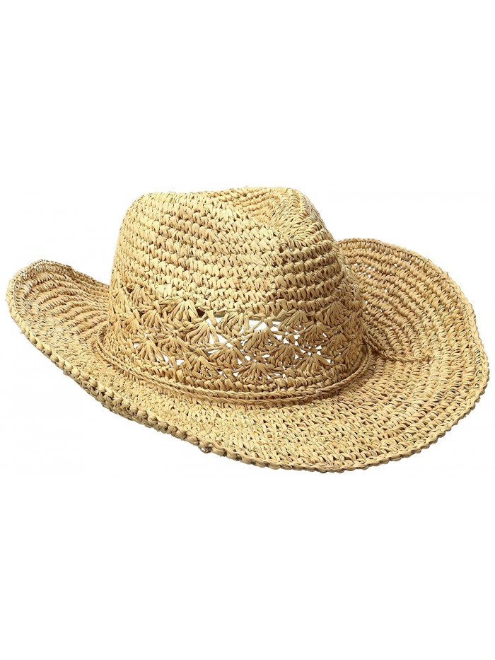 Roxy Juniors Cantina Raffia Straw Fedora - Natural - C212E6PF07T