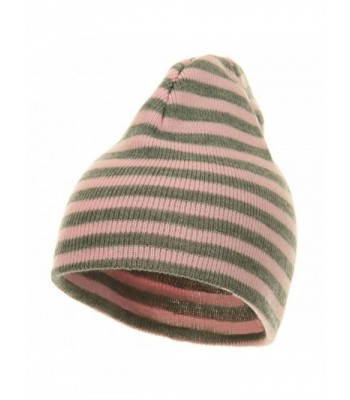 Trendy Striped Beanie - Pink Grey - CY114YSOQQZ