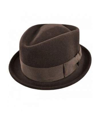 Jaxon Black Crushable Diamond Crown Fedora - Brown - CJ114H60PHX