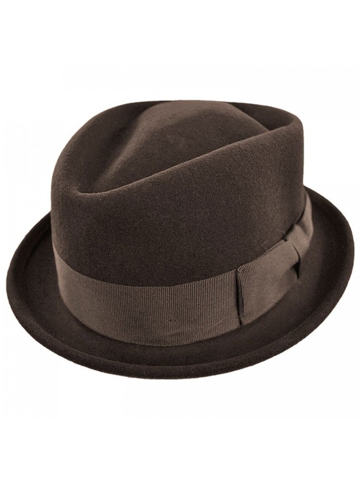 Jaxon Black Crushable Diamond Crown Fedora - Brown - CJ114H60PHX