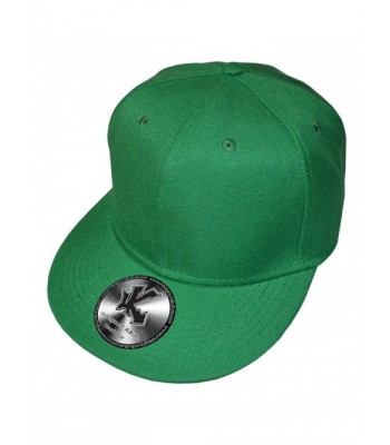 Plain Green Flat Peak SnapBack Baseball Cap - C0119P50MPV