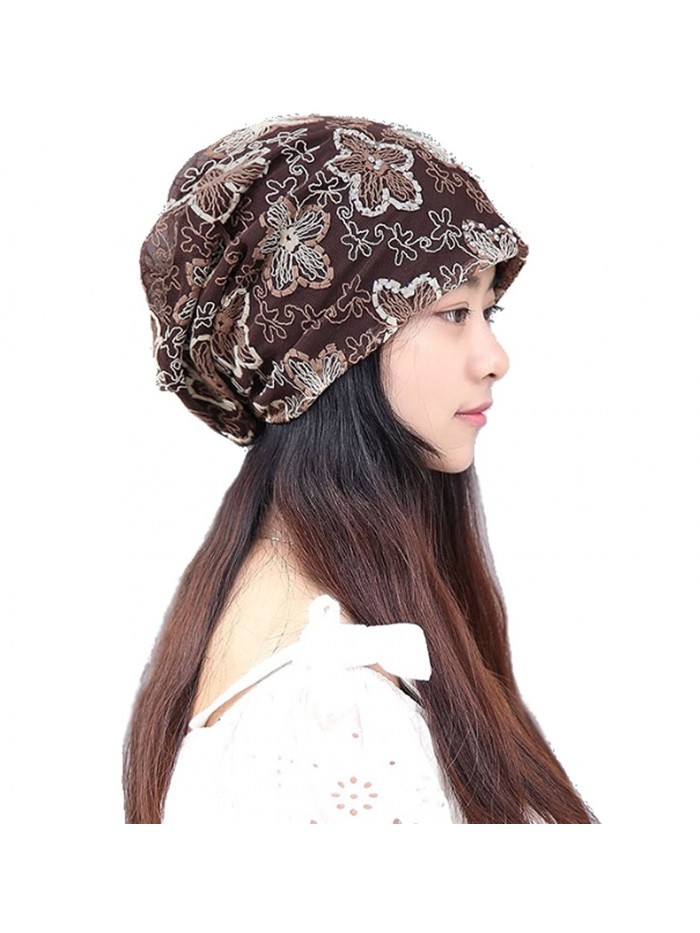 BW Women Summer Beanie Chemo Cap Hats and Scarves - Coffee - C012GGGFDB9