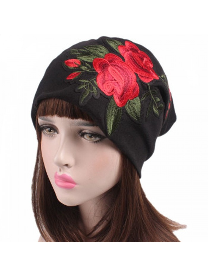 Women's Slouchy Beanie Chemo Cap Hat Headwear for Cancer Patients - Black - CR186SGC63C