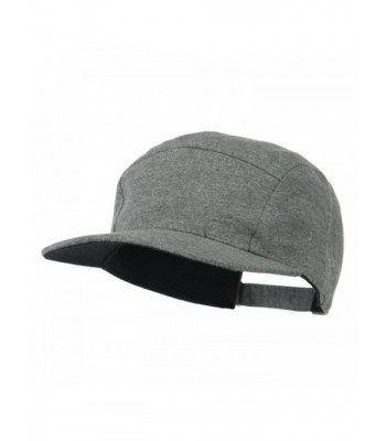 Jersey Fabric 5 Panel Snapback Cap - Charcoal - C111KYP78IP