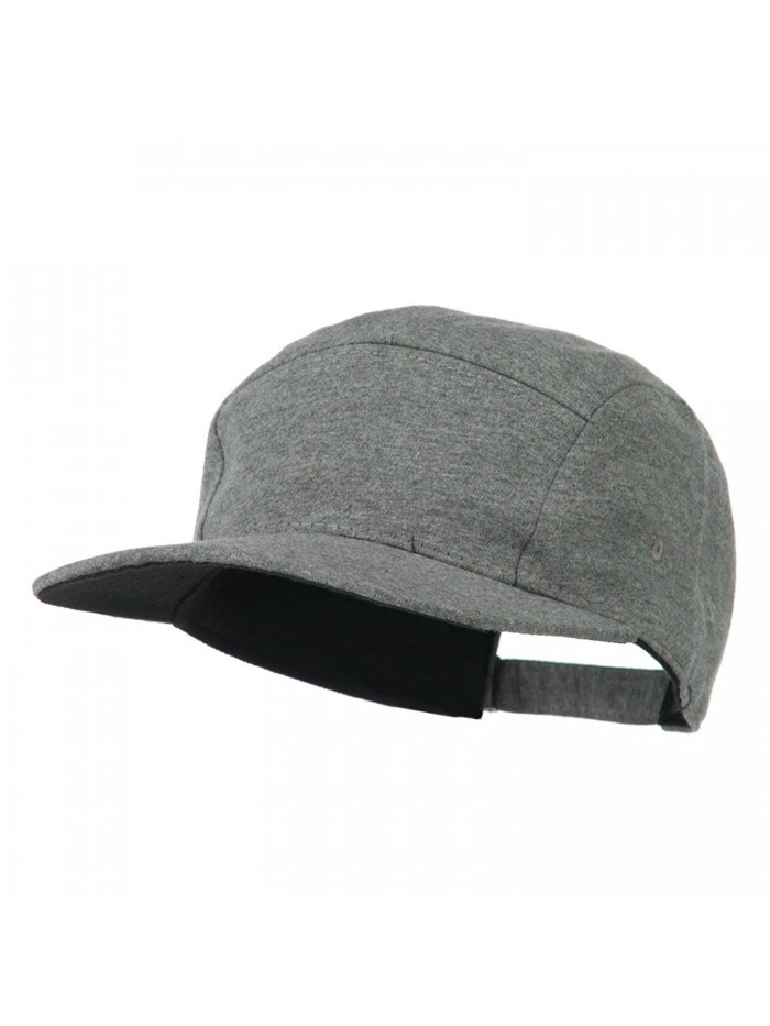 Jersey Fabric 5 Panel Snapback Cap - Charcoal - C111KYP78IP