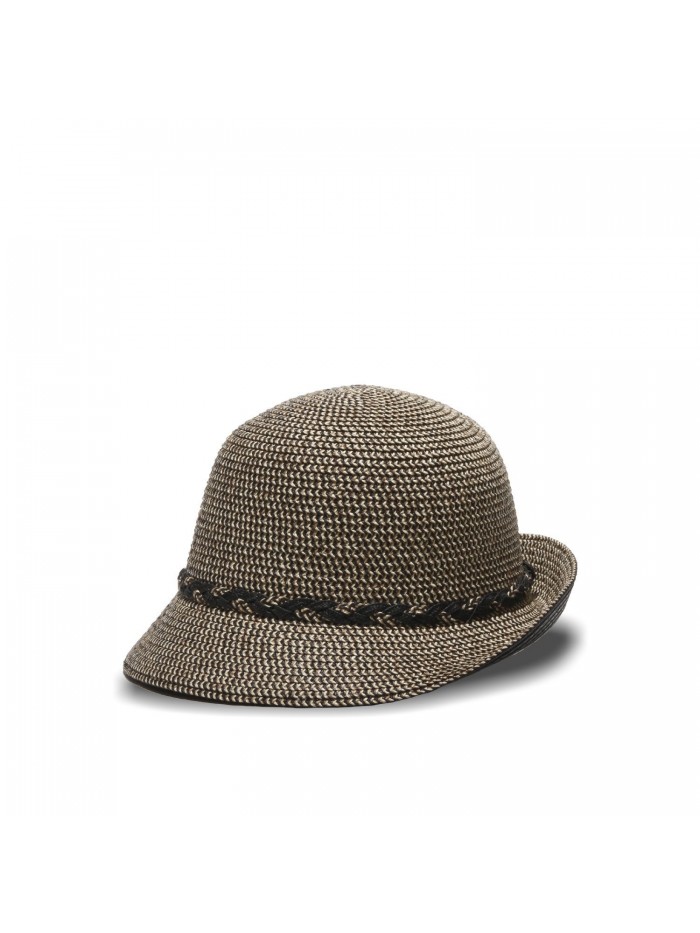 Brixby Cloche Straw Hat 50+ UPF - Black Tweed - CQ11Y99LH2Z