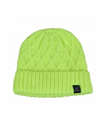 Connectyle Classic Women's Warm Daily Winter Hats Cable Knit Cuff Beanie Cap Hat - Yellow - CF12MZJX5KF