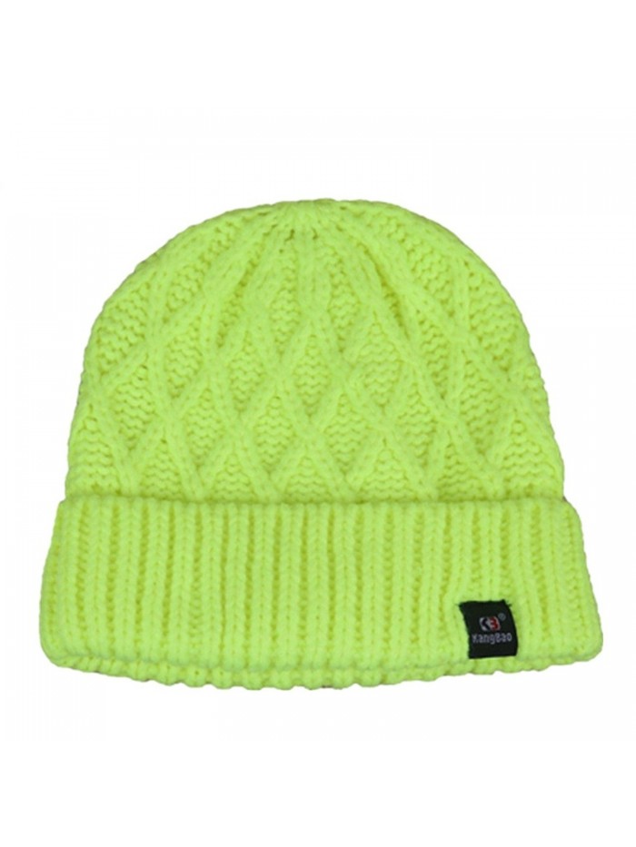 Connectyle Classic Women's Warm Daily Winter Hats Cable Knit Cuff Beanie Cap Hat - Yellow - CF12MZJX5KF