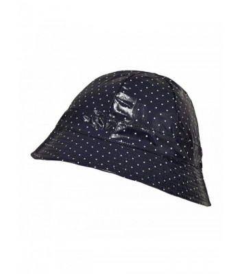 TOUTACOO Waterproof Vinyl Bucket Rain Hat - Polka Dot - Blue - CF11UYFMDI5