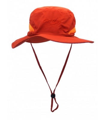 LITHER Outdoor Sun Hat Camouflage Bucket Mesh Boonie Hat Fishing Hats - Orange - C9182Z7MRX2