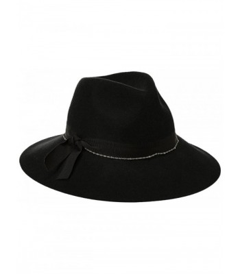 Scala Women's Felt Fedora with Chain - Black - CU17Z4UHMZN