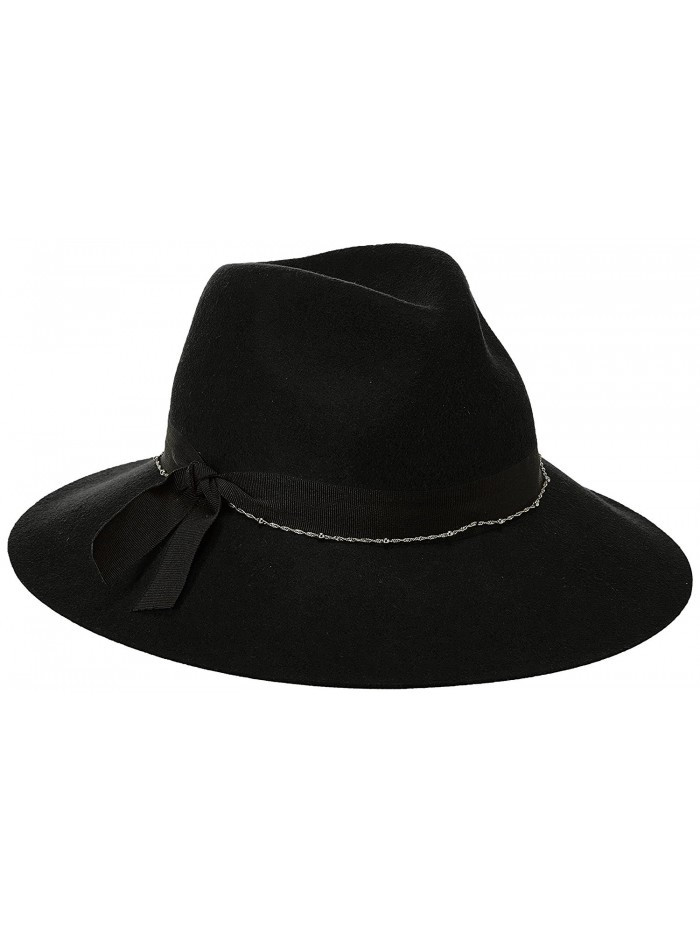 Scala Women's Felt Fedora with Chain - Black - CU17Z4UHMZN